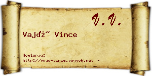 Vajó Vince névjegykártya