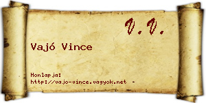 Vajó Vince névjegykártya